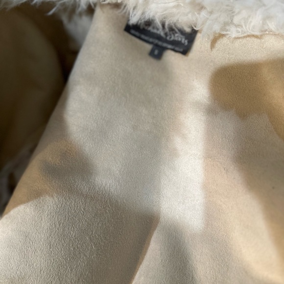 Michael Stars Reversible white teddy bear Sherpa suede  Jacket - Picture 2 of 5